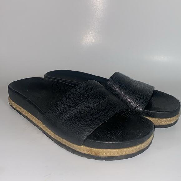 VINCE Aurelia Leather Slides - Picture 1 of 9